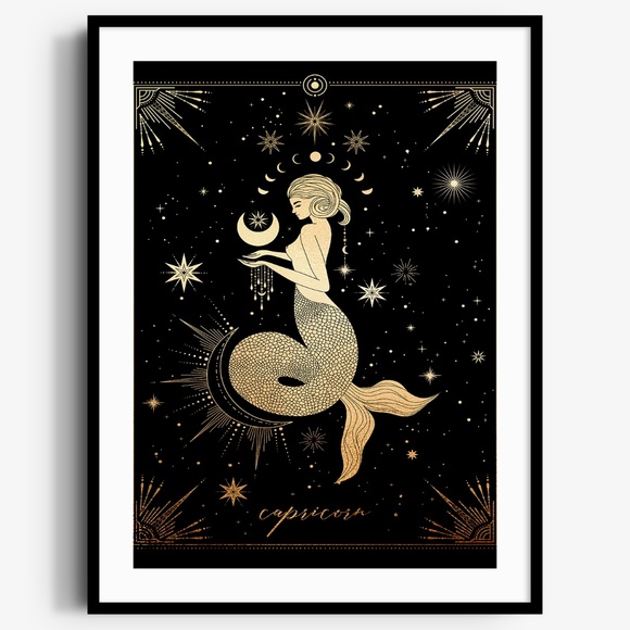 Other - Capricorn Wall Art Celestial Zodiac Horoscope Print Poster Unframed